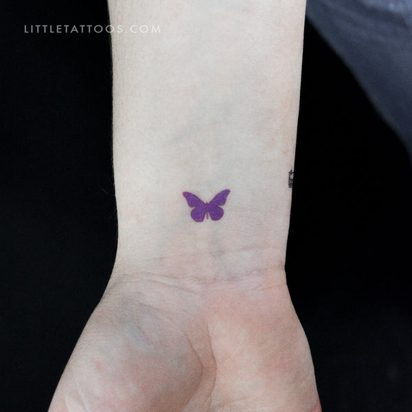 Purple Butterfly Temporary Tattoo - Set of 3