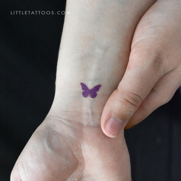 Purple Butterfly Temporary Tattoo - Set of 3