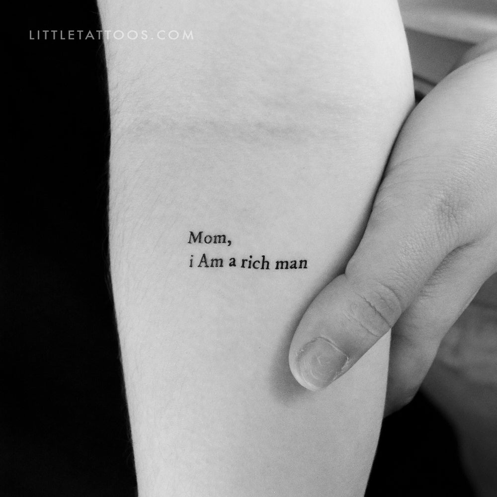 Mom, I Am A Rich Man Temporary Tattoo - Set of 3