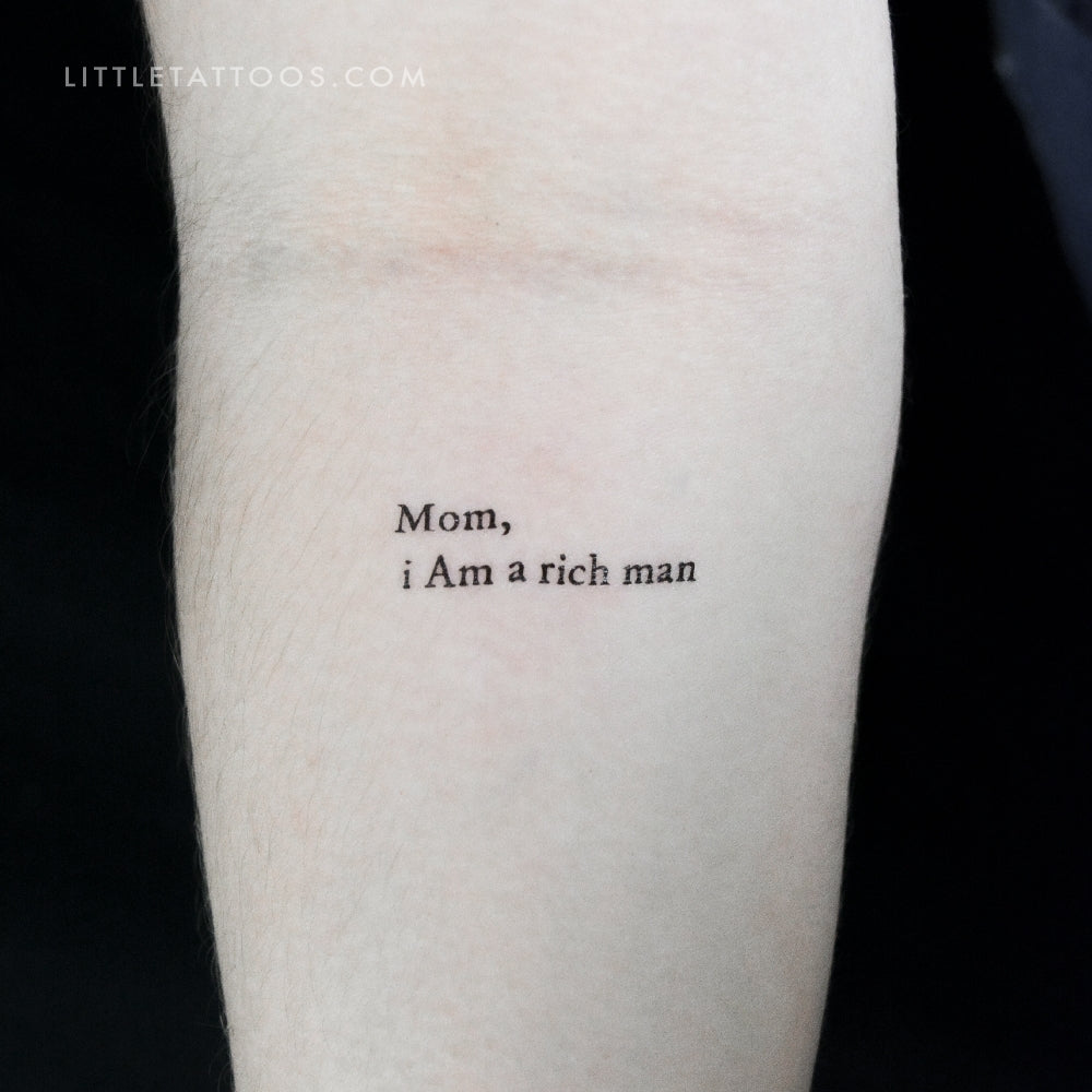 Mom, I Am A Rich Man Temporary Tattoo - Set of 3