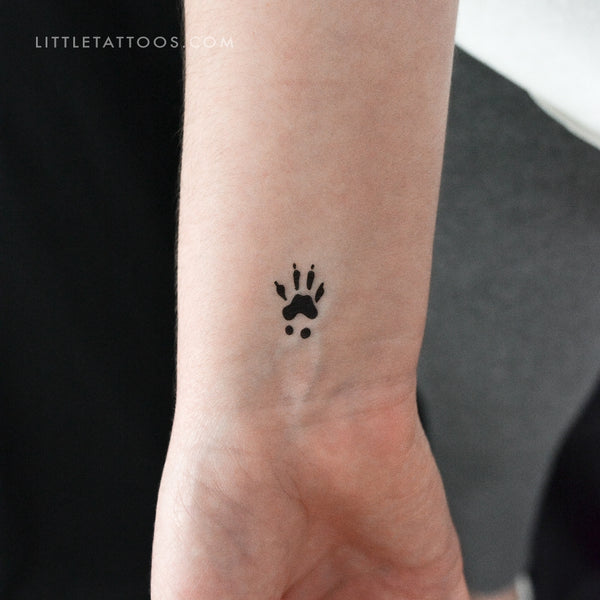 Squirrel Front Paw Print Temporary Tattoo - Set of 3