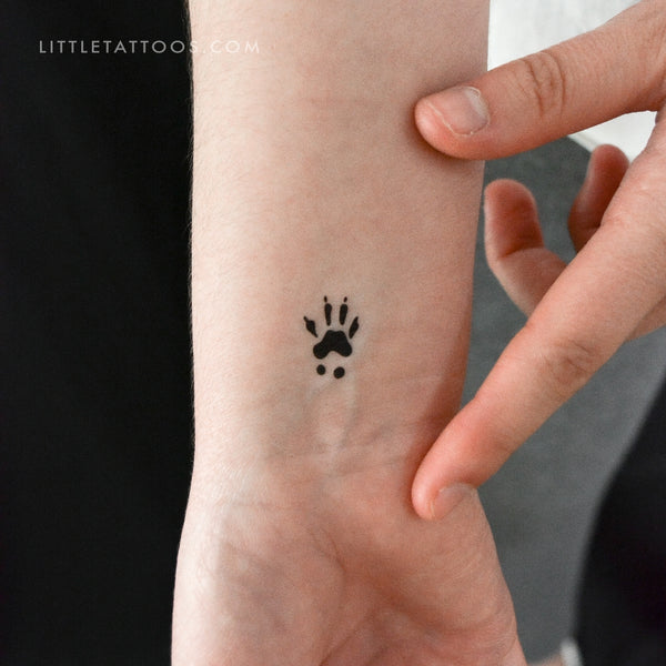 Squirrel Front Paw Print Temporary Tattoo - Set of 3