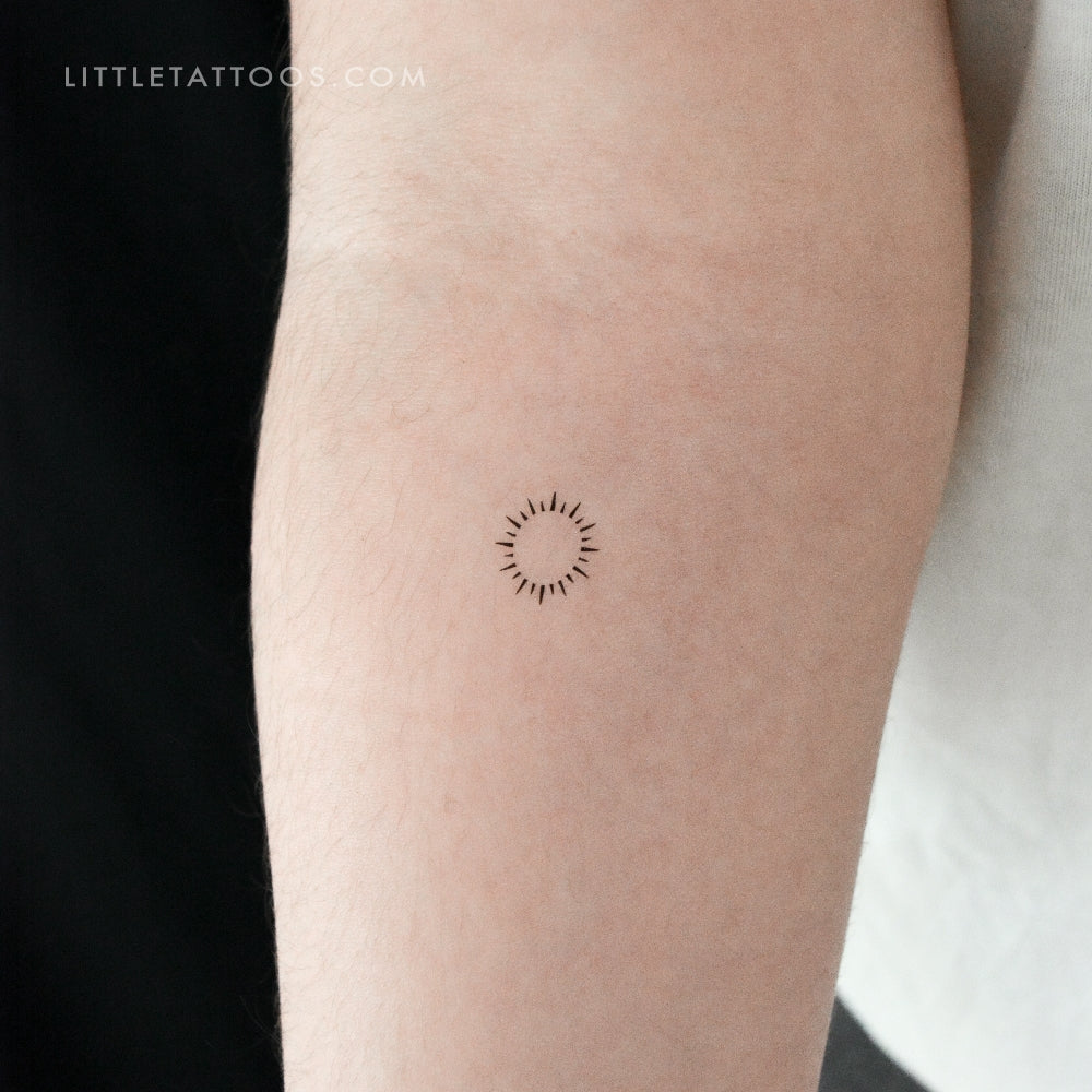 Minimal Sun Temporary Tattoo - Set of 3