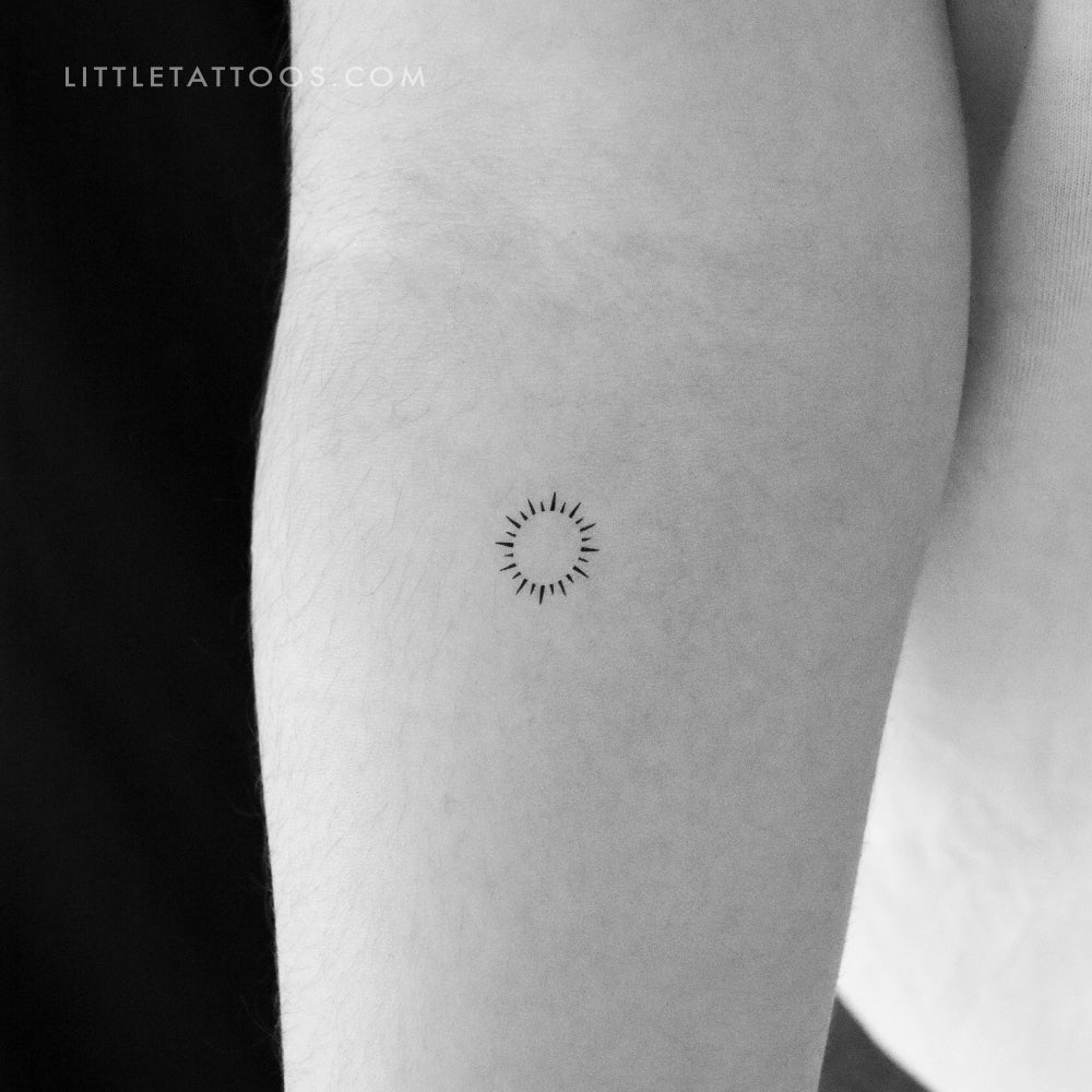 Minimal Sun Temporary Tattoo - Set of 3