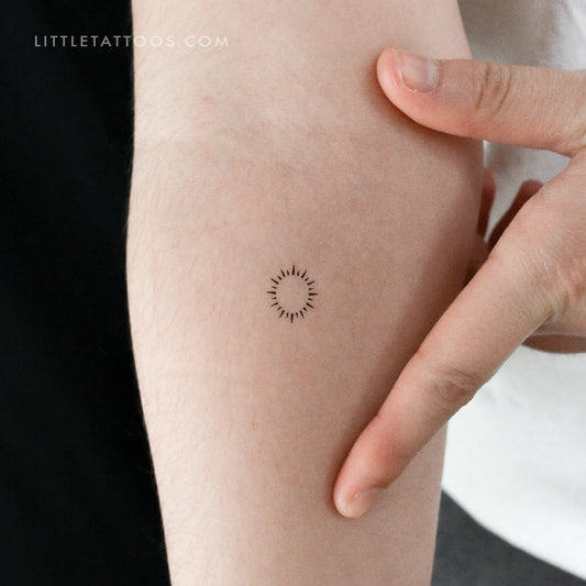 Tatuaje temporal de sol minimalista - Juego de 3