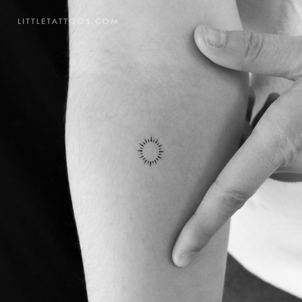 Minimal Sun Temporary Tattoo - Set of 3