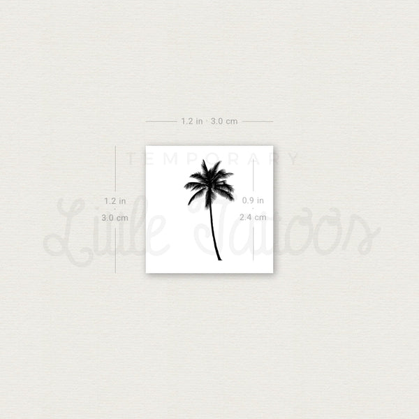 Small Palm Tree Temporary Tattoo - Set of 3