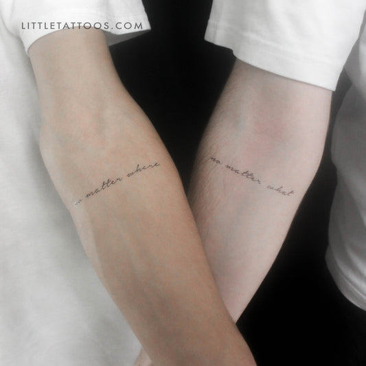 Matching No Matter What / No Matter Where Temporary Tattoo - Set of 3+3
