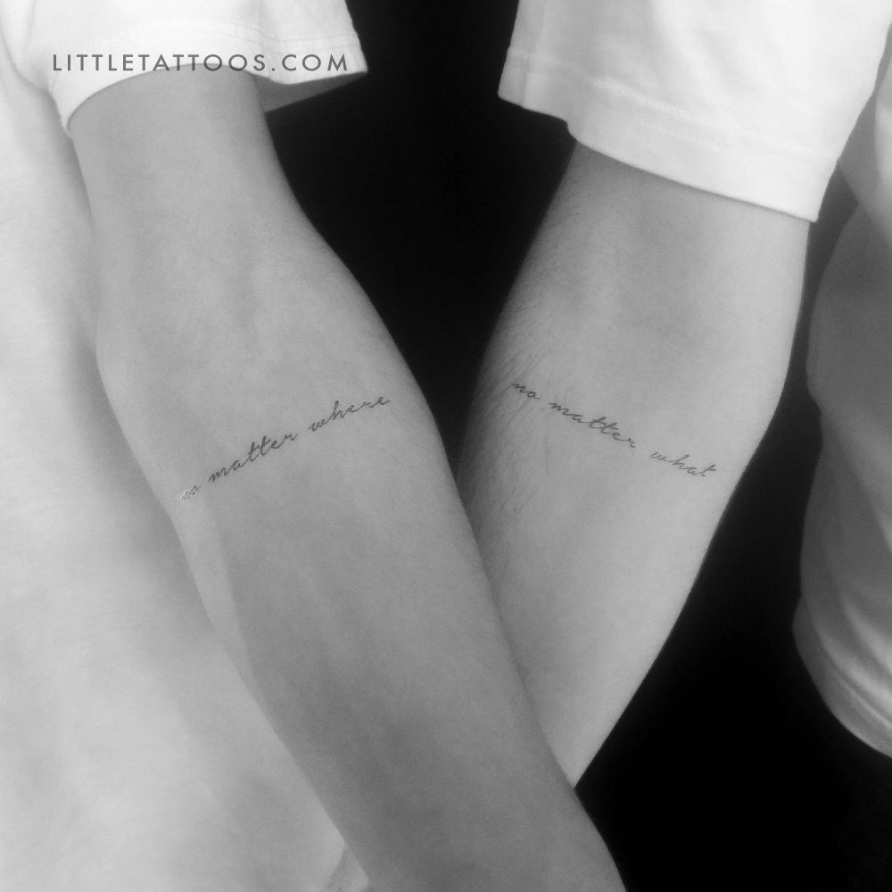 Matching No Matter What / No Matter Where Temporary Tattoo - Set of 3+3