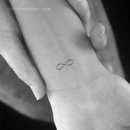 Tatuaje temporal del símbolo del infinito de línea fina (juego de 3)
