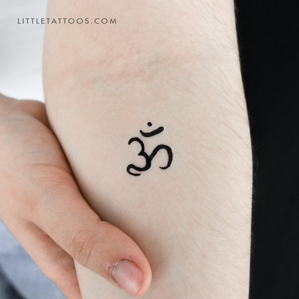 Handwritten Om Temporary Tattoo - Set of 3