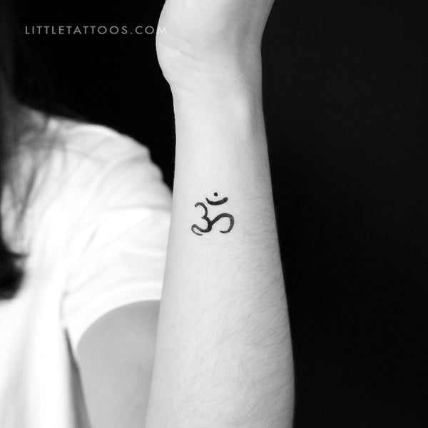 Handwritten Om Temporary Tattoo - Set of 3