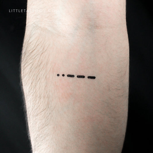 Morse Code 2 Temporary Tattoo - Set of 3