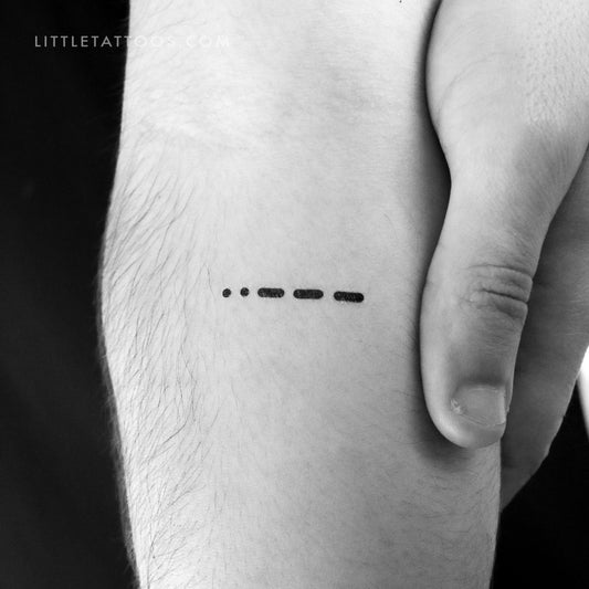 Morse Code 2 Temporary Tattoo - Set of 3