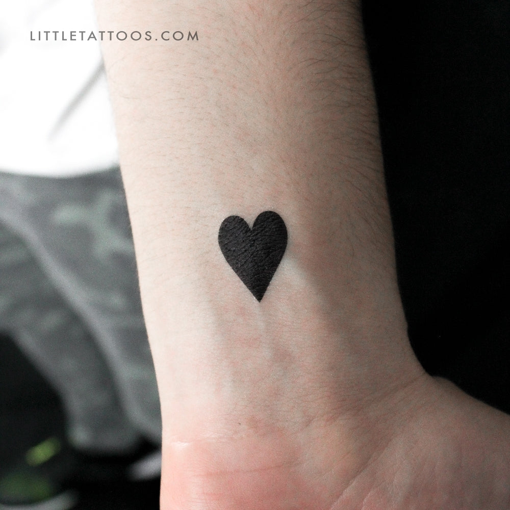 Tatuaje temporal de corazón negro - Juego de 3