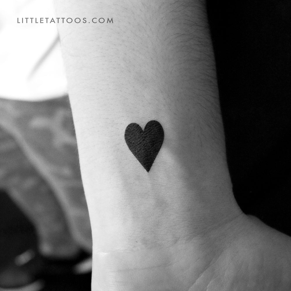 Tatuaje temporal de corazón negro - Juego de 3