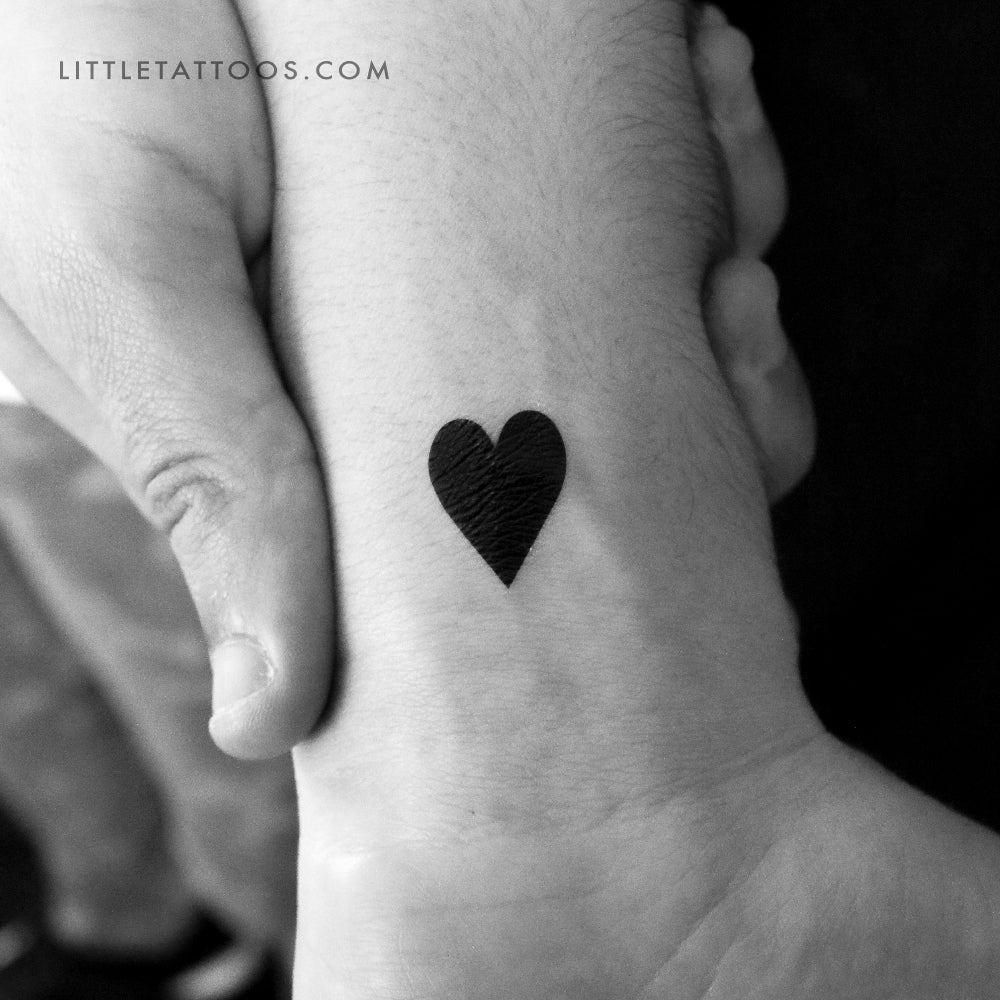 Tatuaje temporal de corazón negro - Juego de 3