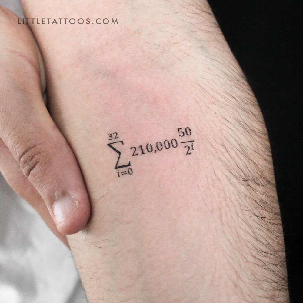 Bitcoin Supply Formula Temporary Tattoo - Set of 3