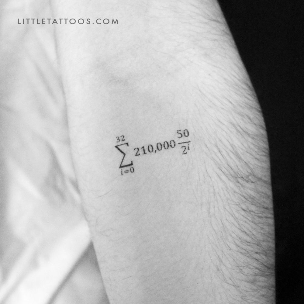 Bitcoin Supply Formula Temporary Tattoo - Set of 3