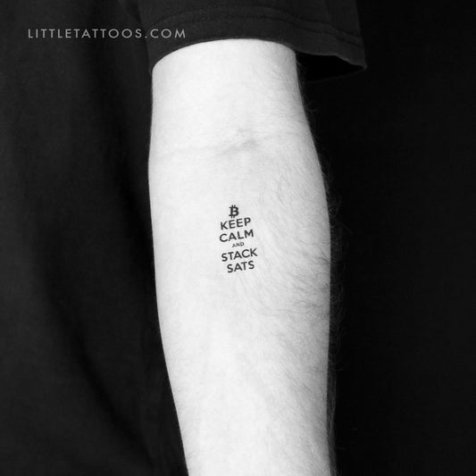 KEEP CALM AND STACK SATS Temporary Tattoo - Set of 3