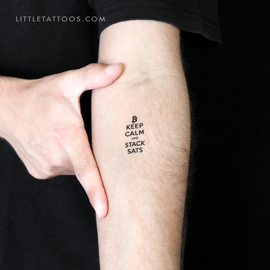 KEEP CALM AND STACK SATS Temporary Tattoo - Set of 3