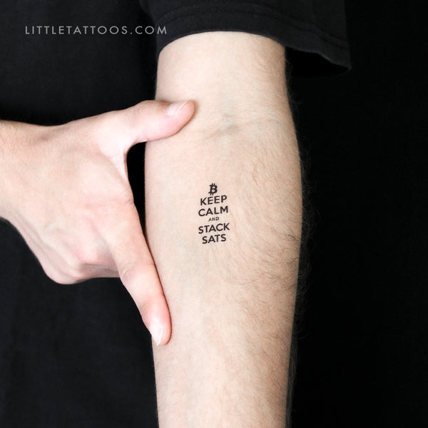 KEEP CALM AND STACK SATS Temporary Tattoo - Set of 3