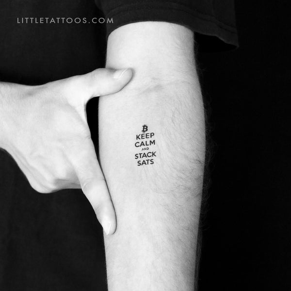 KEEP CALM AND STACK SATS Temporary Tattoo - Set of 3