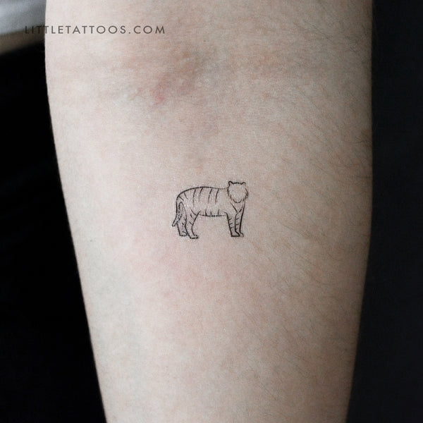 Minimalist Tiger Temporary Tattoo - Set of 3