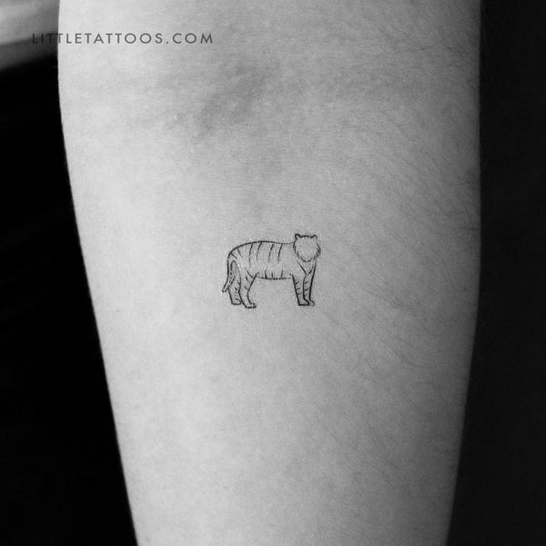 Minimalist Tiger Temporary Tattoo - Set of 3