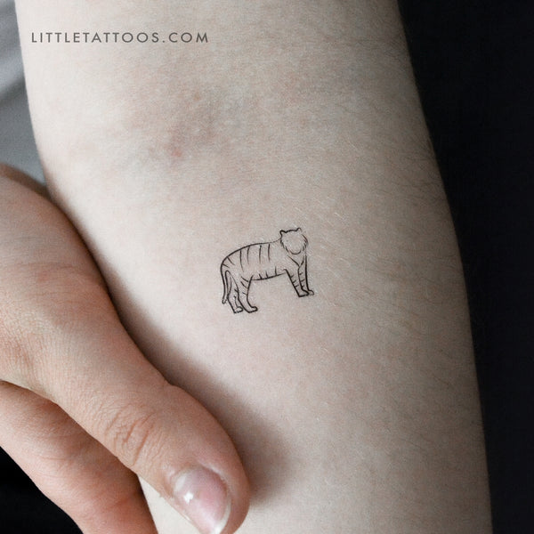 Minimalist Tiger Temporary Tattoo - Set of 3