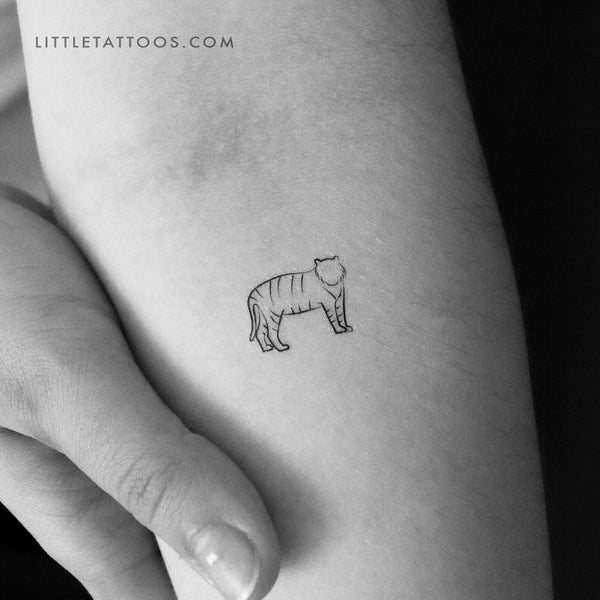 Minimalist Tiger Temporary Tattoo - Set of 3
