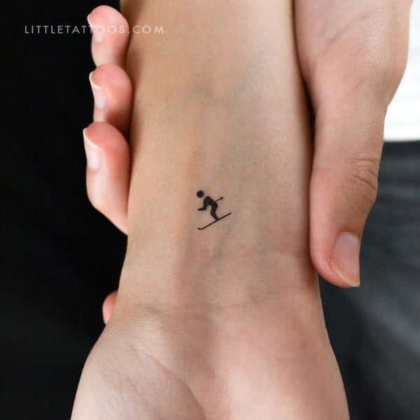 Skier Temporary Tattoo - Set of 3