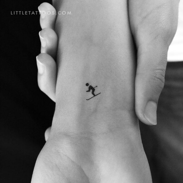 Skier Temporary Tattoo - Set of 3