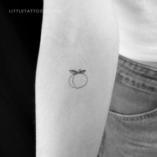 Tatuaje temporal de melocotón de línea fina - Juego de 3