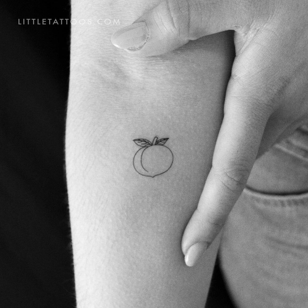 Tatuaje temporal de melocotón de línea fina - Juego de 3