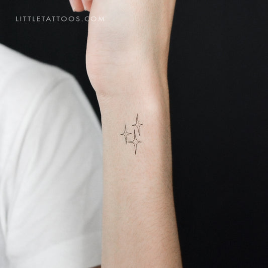 Tatuaje temporal de tres estrellas - Juego de 3