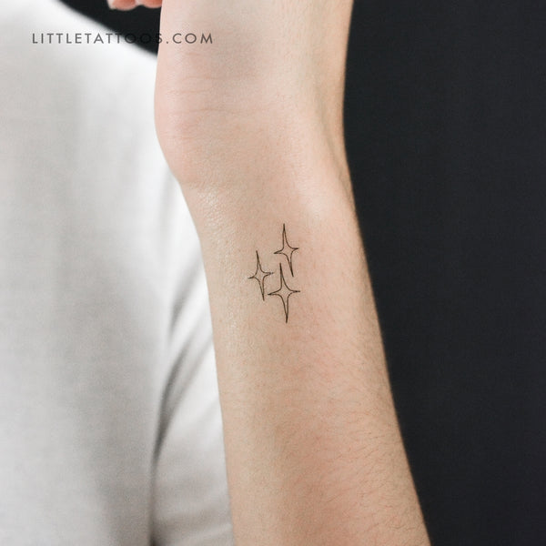 Three Stars Temporary Tattoo - Set of 3