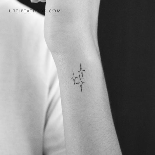 Tatuaje temporal de tres estrellas - Juego de 3