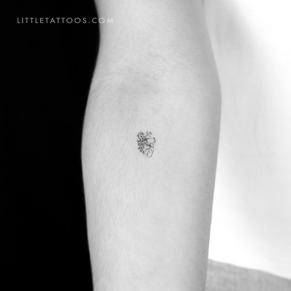 Tiny Flower Heart Temporary Tattoo - Set of 3