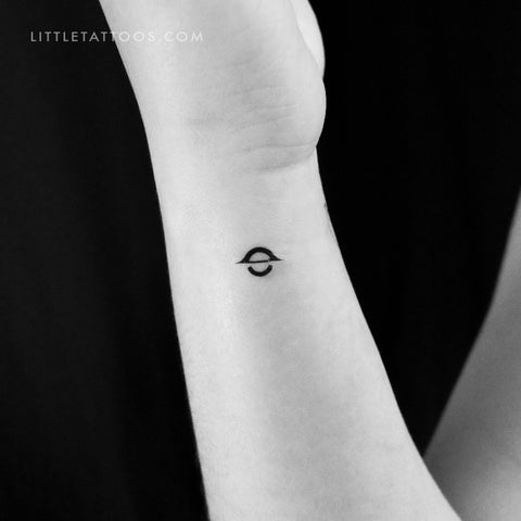 Minimalist Black Hole Temporary Tattoo - Set of 3