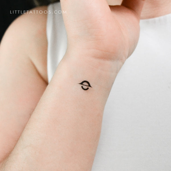 Minimalist Black Hole Temporary Tattoo - Set of 3