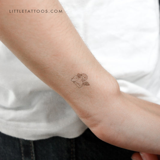 Tatuaje temporal de querubín pensante - Juego de 3