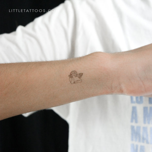 Thinking Cherub Temporary Tattoo - Set of 3