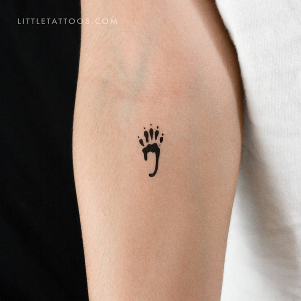 Squirrel Hind Paw Print Temporary Tattoo - Set of 3