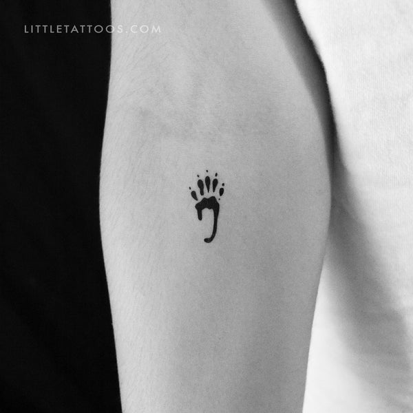 Squirrel Hind Paw Print Temporary Tattoo - Set of 3