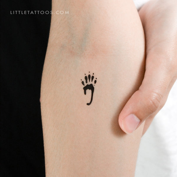 Squirrel Hind Paw Print Temporary Tattoo - Set of 3