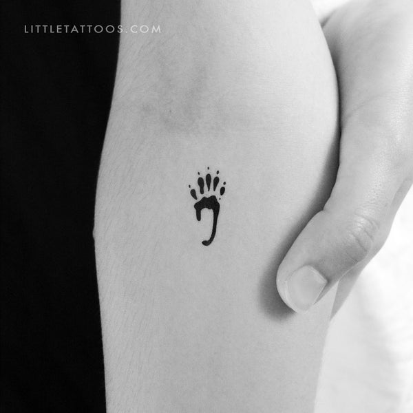 Squirrel Hind Paw Print Temporary Tattoo - Set of 3