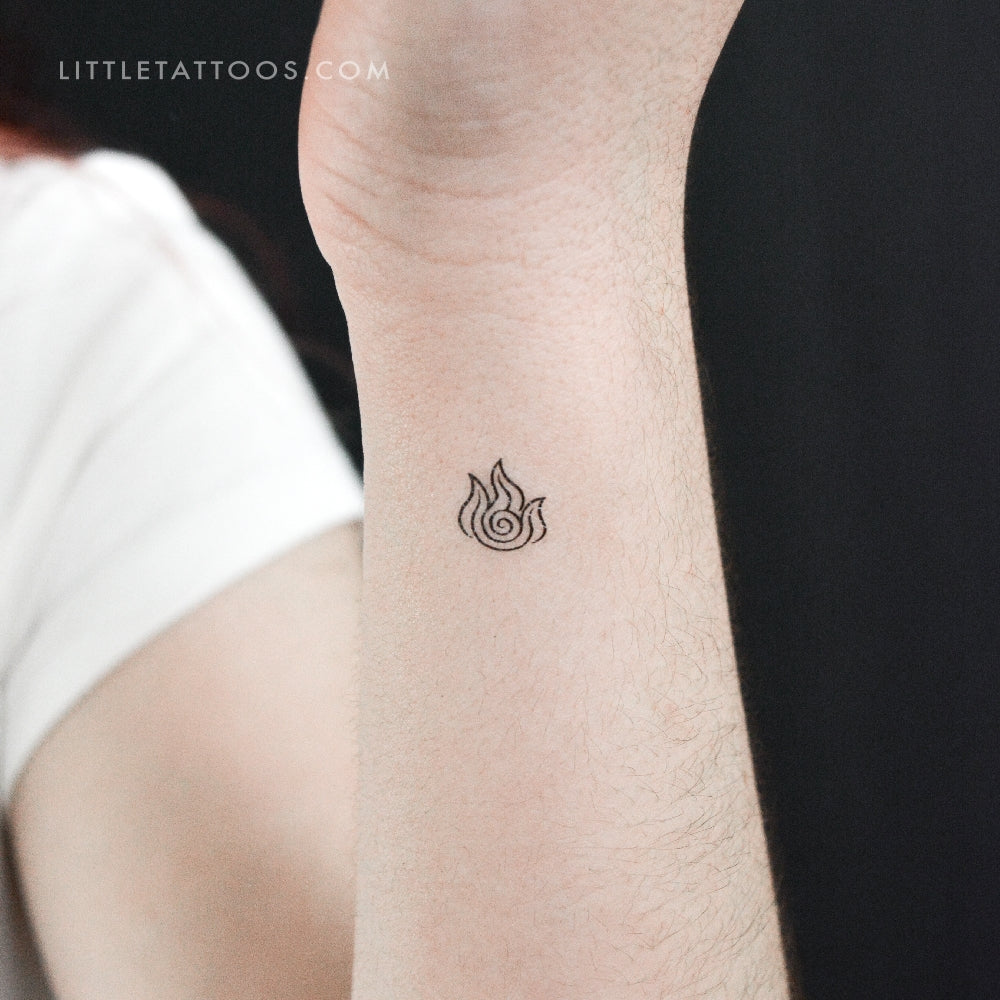 Avatar Fire Symbol Temporary Tattoo - Set of 3