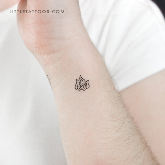 Avatar Fire Symbol Temporary Tattoo - Set of 3