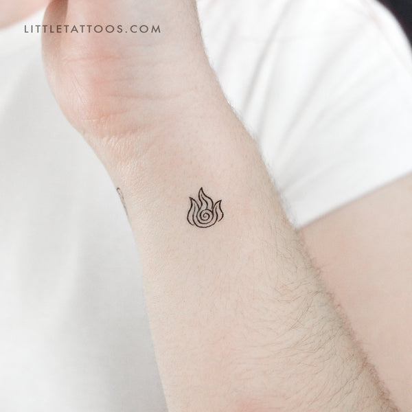 Avatar Fire Symbol Temporary Tattoo - Set of 3